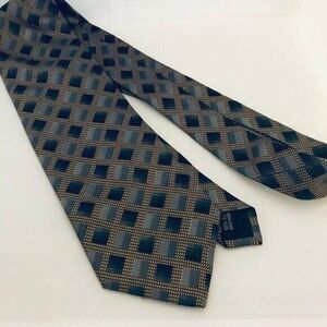 #1656 VTG SIENA COLLECTION GRAY AND BRONZE NECKTIE 57 IN X 3.75 IN
